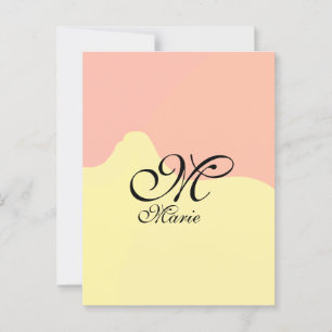 Postal Retro de color amarillo naranja añadir su monogram