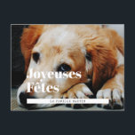 Postal Retro de estilo fotográfico de postale de cartón J<br><div class="desc">Une typographie élégante et retro pour cette carte postale photo à customiser avec votre photo de famille préférée.</div>