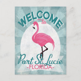 Postal Retro de flamenco rosa de Port St Lucie Florida