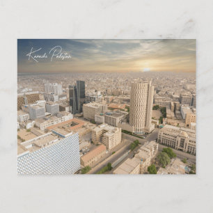 Postal Retro de la acuarela de viaje de Karachi Pakistán