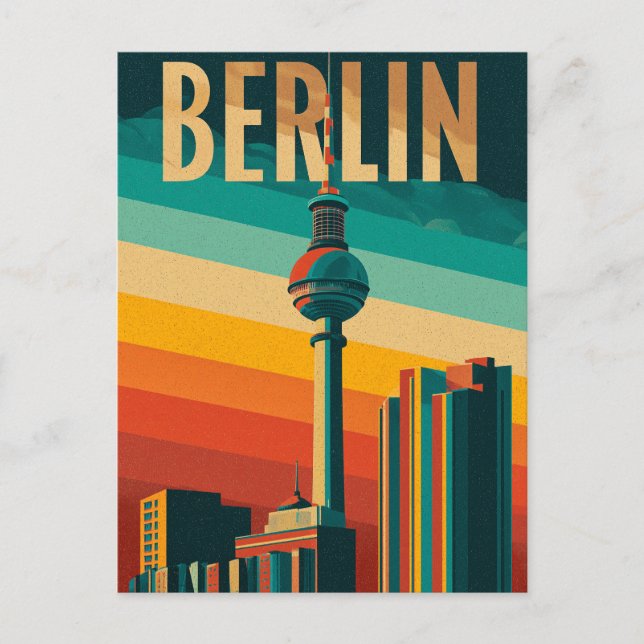 Postal Retro de la Torre de TV de Berlín (Anverso)