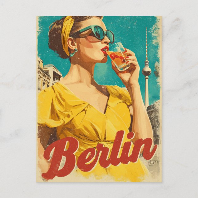 Postal Retro de los años 50 de Berlín (Anverso)