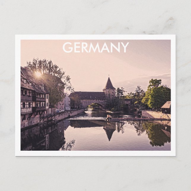 Postal retro de Nuremberg, Alemania (Anverso)