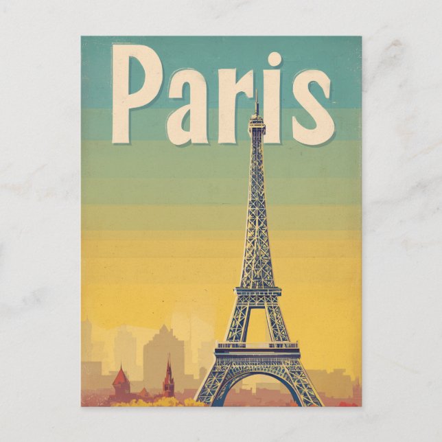 Postal Retro de París (Anverso)