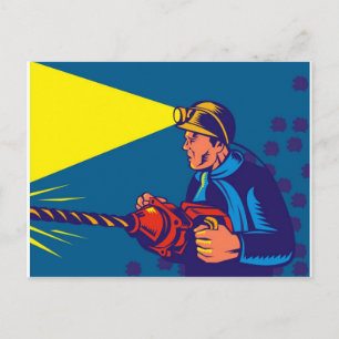 Postal retro de perforación neumática jack minero de carb