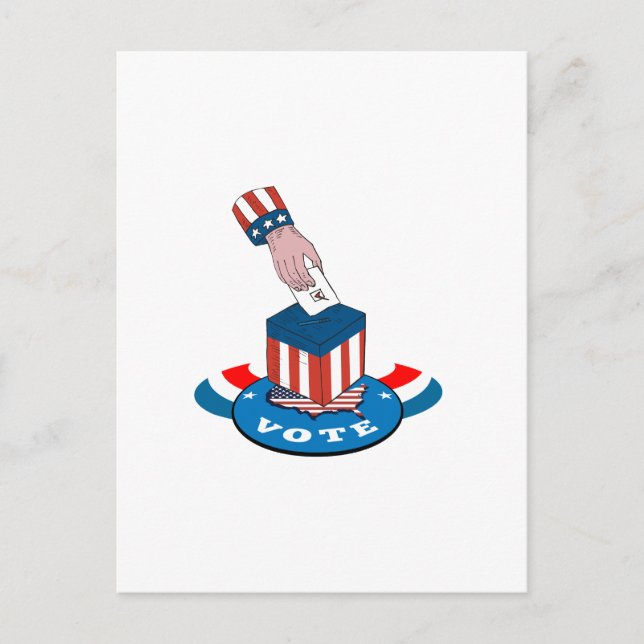 Postal Retro de urna electoral estadounidense (Anverso)