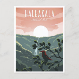 Postal retro de viaje vintage Haleakala Hawaï parque naci
