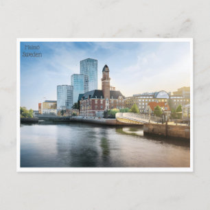 Postal retro de viaje vintage Malmö Suecia Suède Turismo