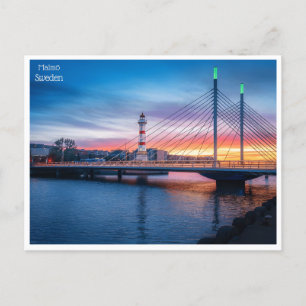 Postal retro de viaje vintage Malmö Suecia Suède Turismo