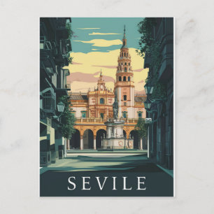 Postal Retro de Viajes de Sevilla España