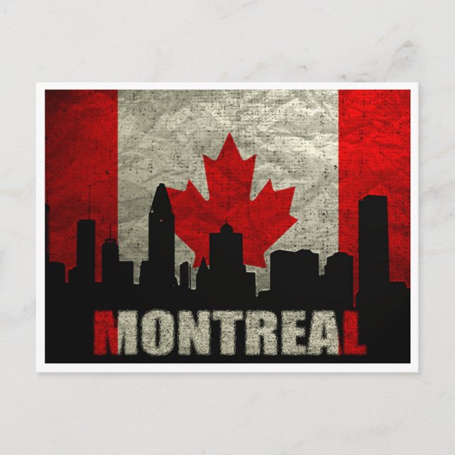 Postal retro de viajes vintage acuarela Montreal Canadá (Anverso)