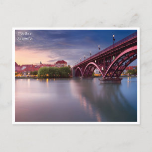 Postal retro de viajes vintage Maribor Eslovenia Slovénie