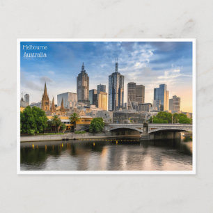 Postal retro de viajes vintage Melbourne Australia austra