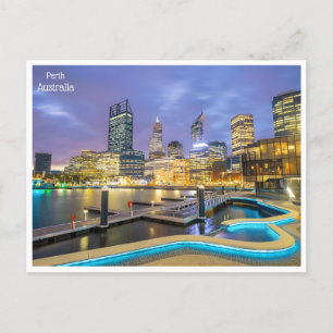 Postal retro de viajes vintage Perth Australia Greater Pe