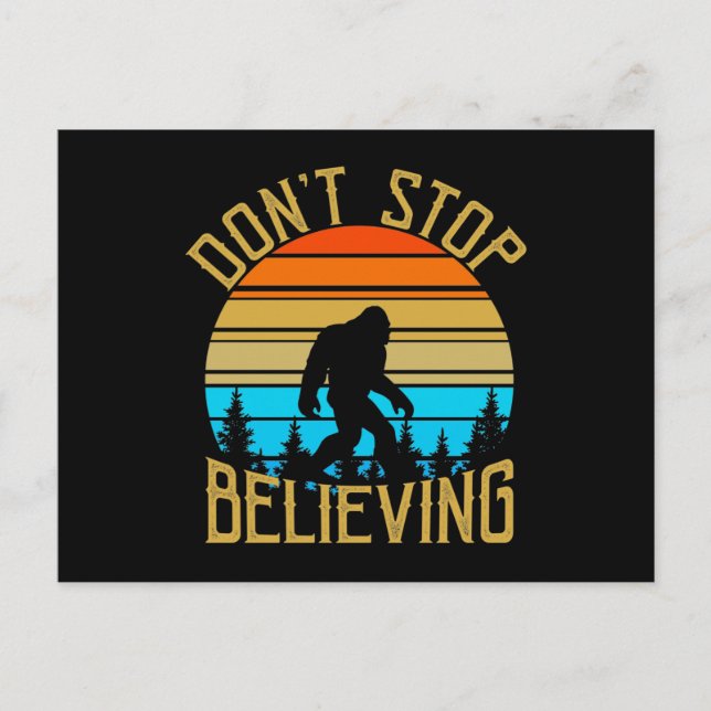 Postal Retro Dont Stop Believing Bigfoot (Anverso)