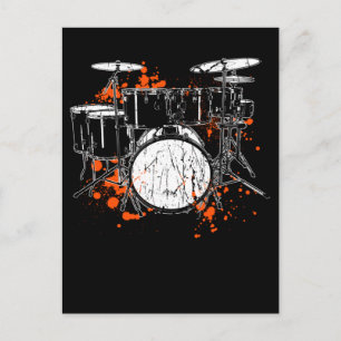 Postal Retro Drum Set Music Drummer