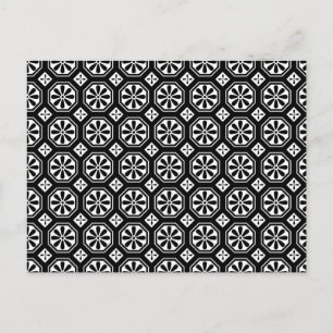 Postal Retro Elegante Resumen Arte Blanco y Negro