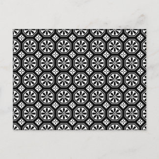 Postal Retro Elegante Resumen Arte Blanco y Negro