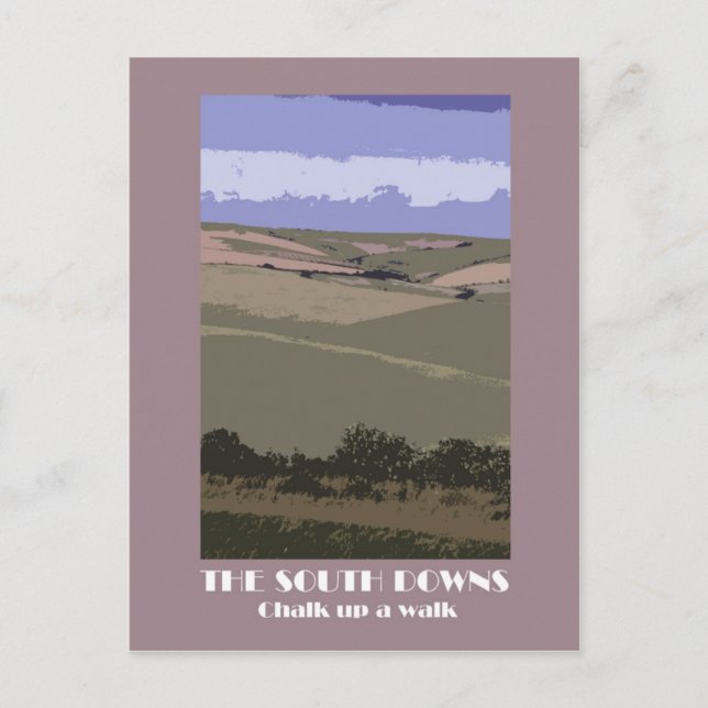 postal retro estilo South Downs 1920 (Anverso)