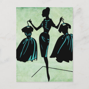 Postal Retro Fashionista Silhouette