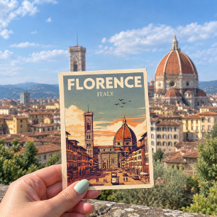 Postal Retro Florencia, regalos de viaje de firenze itali