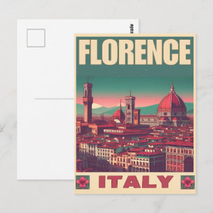 Postal Retro Florencia, regalos de viaje firenze italia