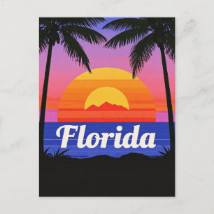 Postal retro Florida Sunset Vibes: Un paraíso tropical