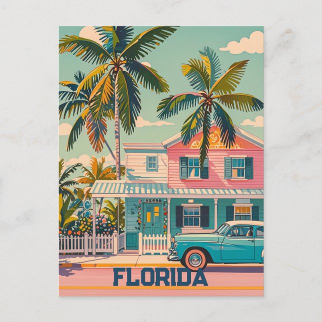 Postal retro florida vintage (Anverso)