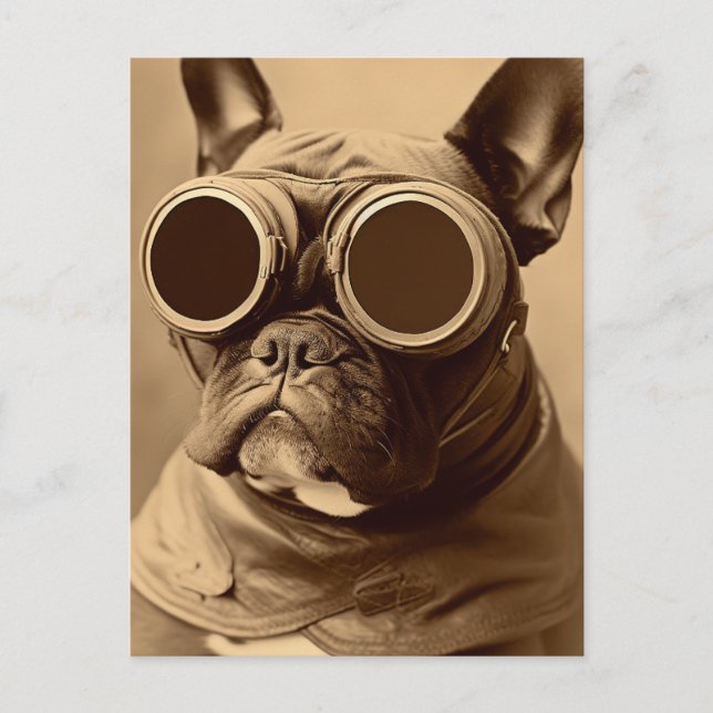 Postal Retro Frenchie Sepia (Anverso)