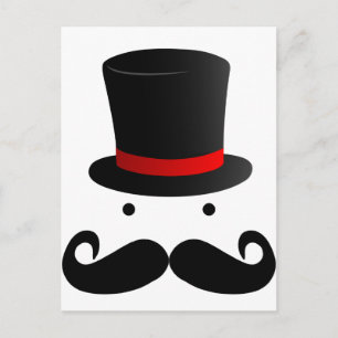 Postal Retro Funny Mustache Mustache Man Gent