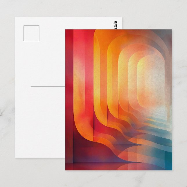 Postal Retro Glow Arches – Abstract Mid-Century (Anverso / Reverso)
