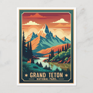 Postal Retro Grand Teton Hike Sunset T-Shirt
