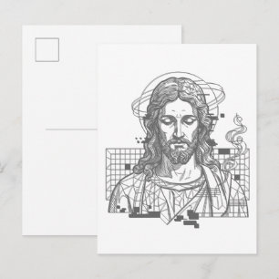 Postal Retro Grid Jesús Rey de Reyes Apocalipsis 19:16