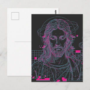 Postal Retro Grid Jesús Rey de Reyes Apocalipsis 19:16