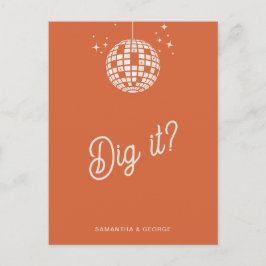 Postal Retro Groovy 70 Cute Ivory Naranja Disco RSVP