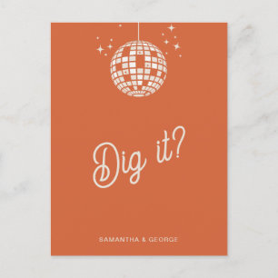 Postal Retro Groovy 70 Cute Ivory Naranja Disco RSVP