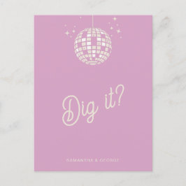 Postal Retro Groovy 70 Cute Ivory Pink Disco RSVP