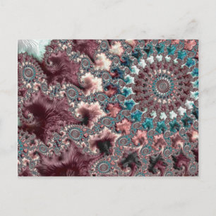 Postal Retro Groovy Ecléctico Bohemio Espiral Fractal