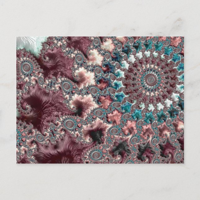 Postal Retro Groovy Ecléctico Bohemio Espiral Fractal (Anverso)