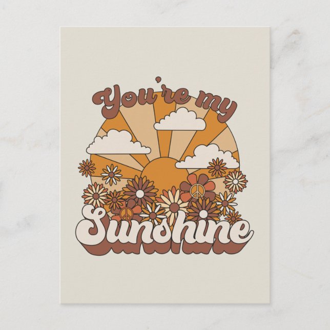 Postal Retro Groovy | Eres mi Sunshine (Anverso)