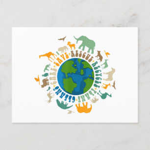 Postal Retro Groovy Salven abejas Rescate Animales Recicl