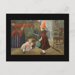 Postal RETRO HALLOWEEN Postcard "HALLOWEEN GREETINGS"