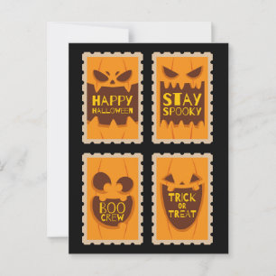 Postal Retro Halloween Spookkin Calabaza Vintage Boo Crew