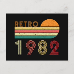 Postal Retro Hecho En 1982 Cumpleaños 40 Años