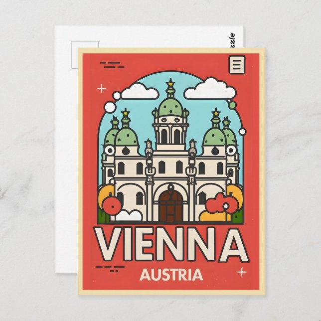 Postal Retro Histórico Viena ciudad Austria regalo de sky (Anverso / Reverso)