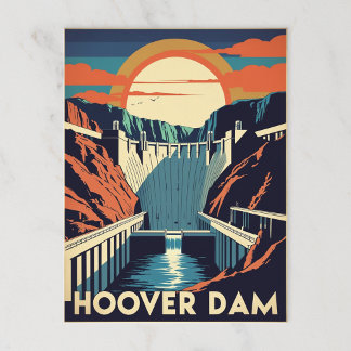 Postal Retro Hoover Dam Engineering Marvel