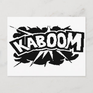 Postal ¡Retro KABOOM! Explosión - Negro y blanco