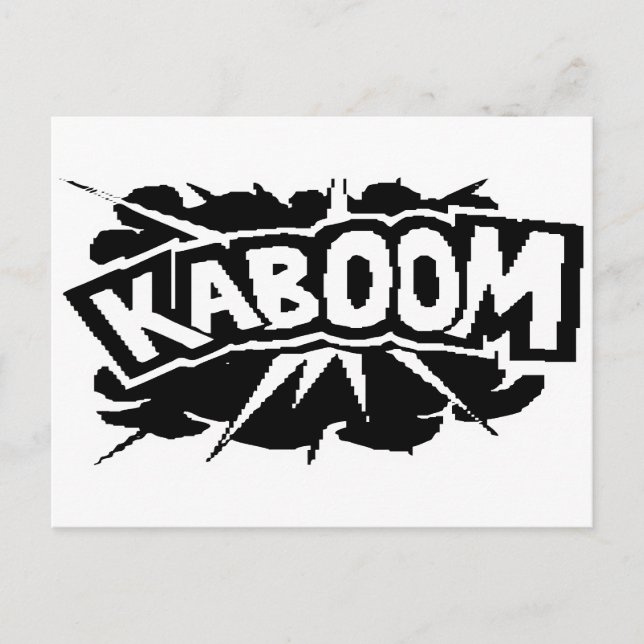 Postal ¡Retro KABOOM! Explosión - Negro y blanco (Anverso)
