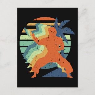 Postal Retro Karate Kung Fu Ninja Deportista de Artes Mar