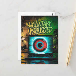 Postal Retro Laptop Eyeball Glitch Involuntario Sin Conex